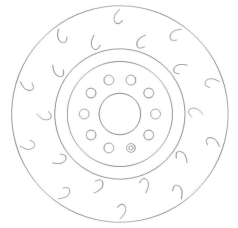 Front J Hook Slotted Brake Discs fits VW Golf R