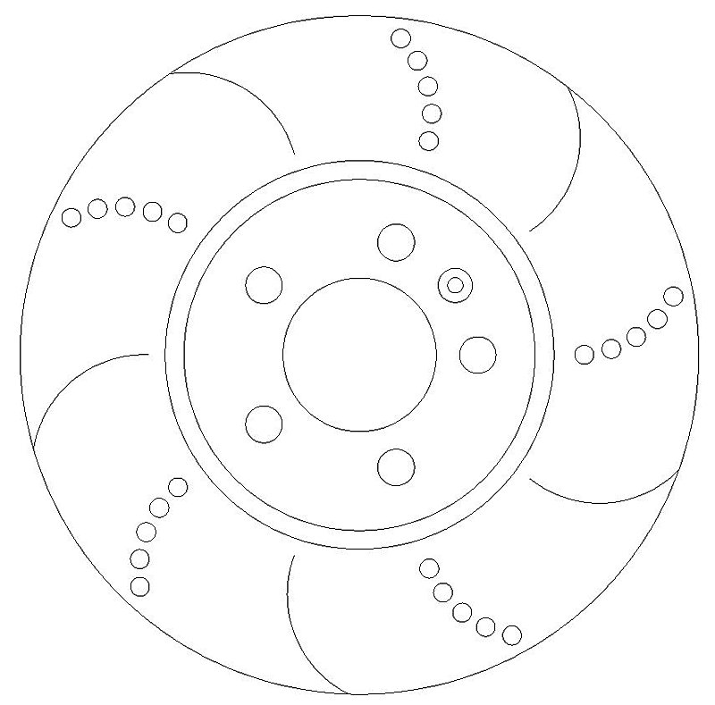 Fabia VRS Front Brake Discs Dimpled Grooved