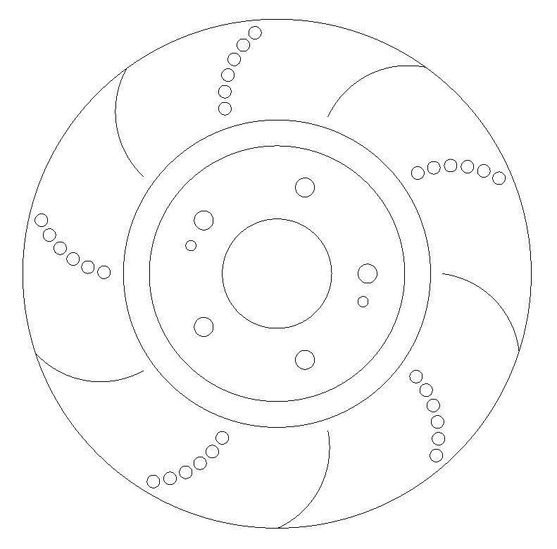 Mitsubishi Evo 5-9 Front Dimpled & Grooved Brake Discs with DBA Xtreme Pads