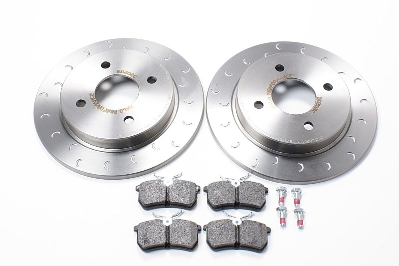 Fiesta ST150 ST180 Rear Halo Slotted Brake Discs and HALO Brake Pads