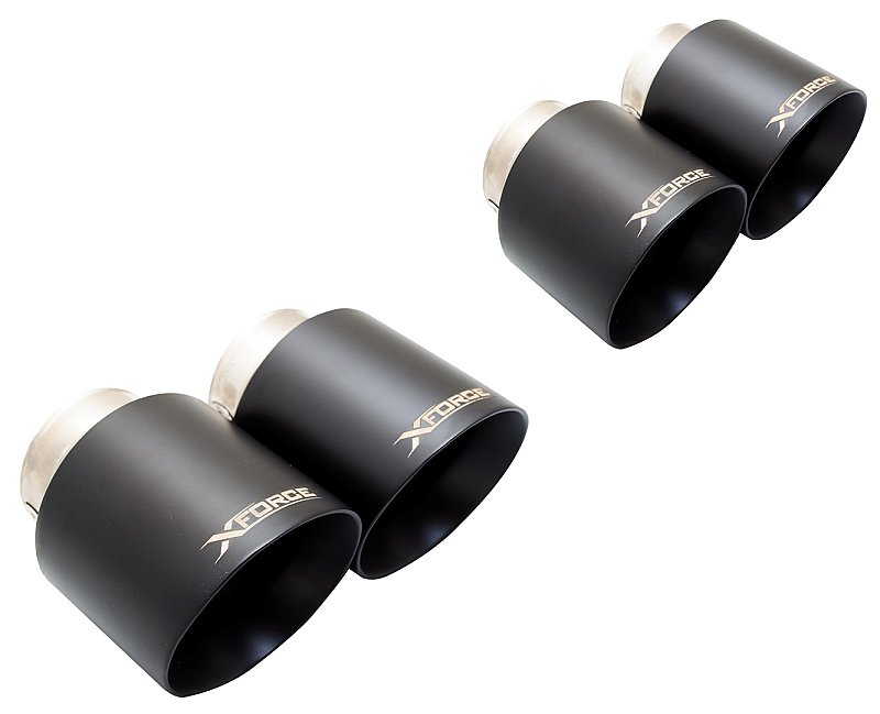 BMW M4 G82 Xforce 4" Black Quad Tips 4 Pack