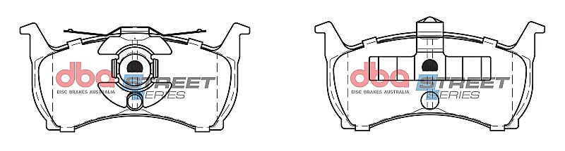 DBA Street Series Ceramic Brake Pads 129.6/129.6mm x 60.7/60.7mm DB1109SS - Rear