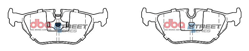 DBA Street Series Ceramic Brake Pads 123.2mm x 44.9mm DB1132SS - Rear