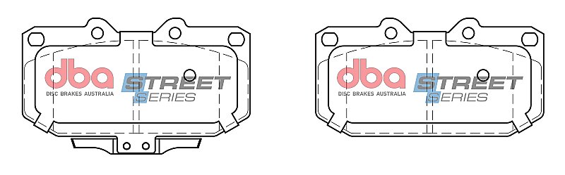 DBA Street Series Ceramic Brake Pads 119.3/119.3mm x 71.1/62.1mm DB1170SS - Front