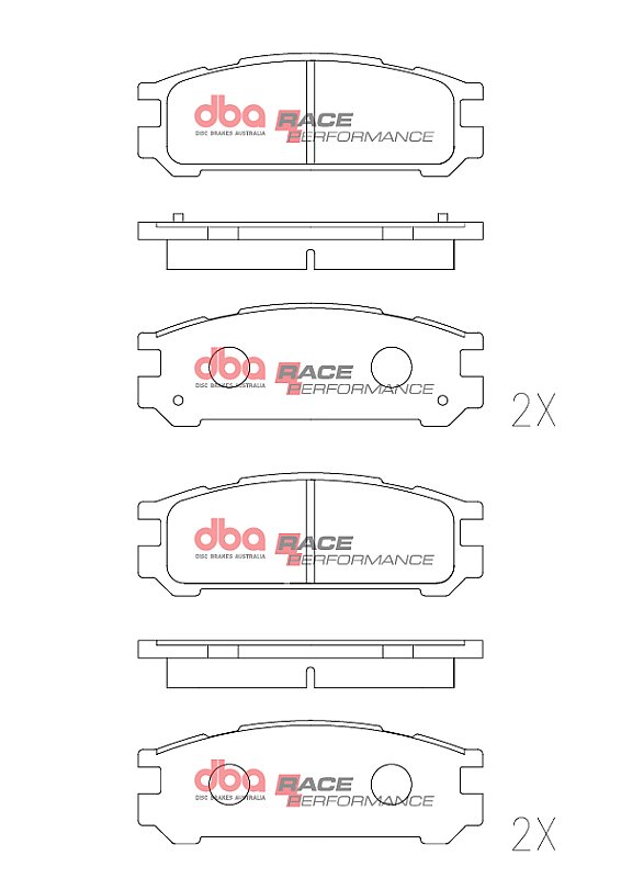 DBA Race Performance Brake Pads 107.7mm x 38.7mm DB1186RP - Rear