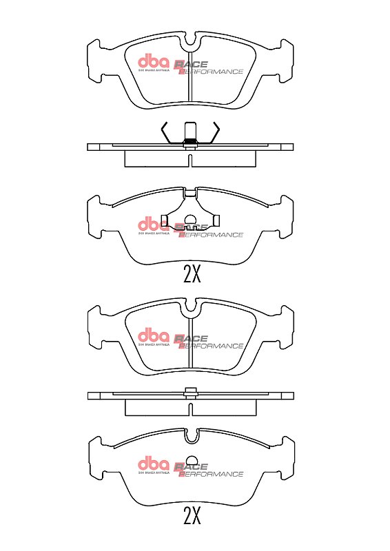 DBA Race Performance Brake Pads 151.4mm x 57.3mm DB1224RP - Front