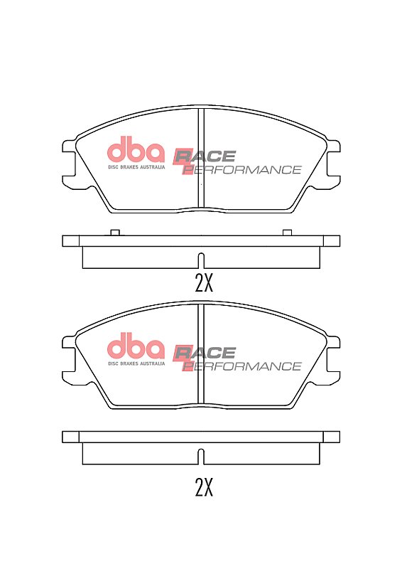 DBA Race Performance Brake Pads 127.2mm x 49.5mm DB1252RP - Front