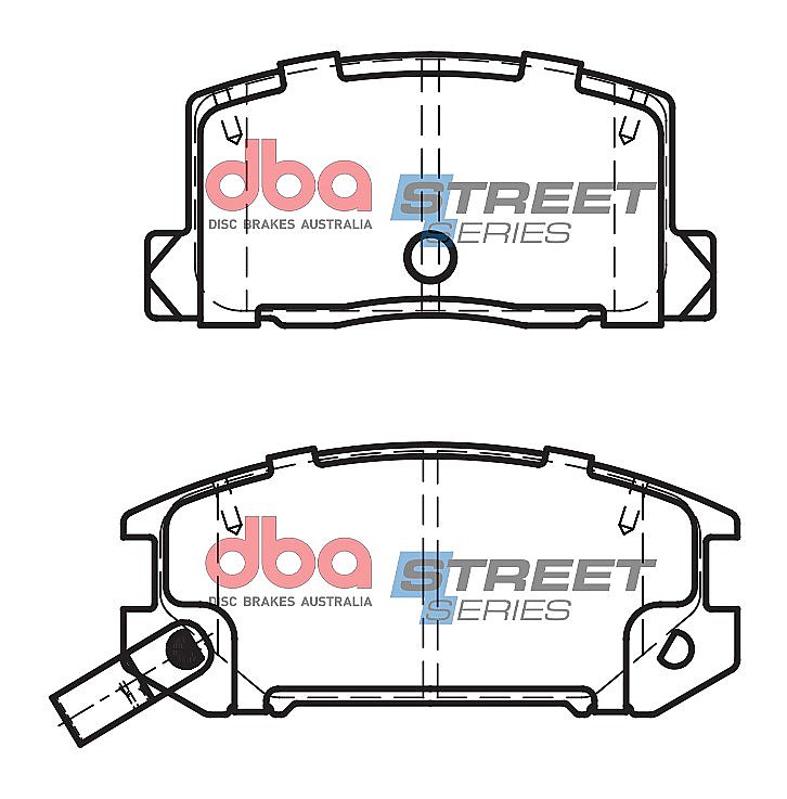 DBA Street Series Ceramic Brake Pads 98.6/96.1mm x 47.2/47mm DB1260SS - Rear