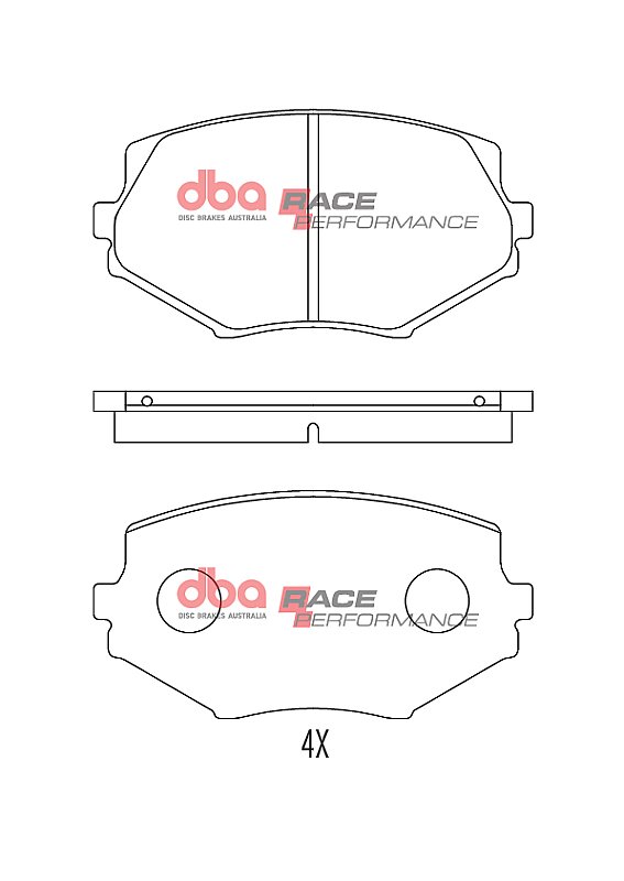DBA Race Performance Brake Pads 110mm x 57.2mm DB1282RP - Front