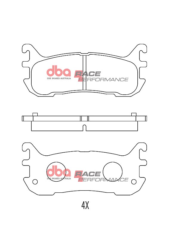 DBA Race Performance Brake Pads 102.1mm x 43mm DB1283RP - Rear