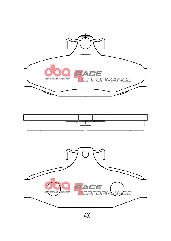 DBA Race Performance Brake Pads 113.7mm x 55mm DB1354RP - Rear