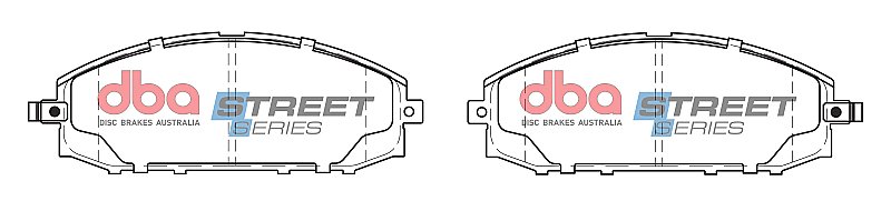 DBA Street Series Ceramic Brake Pads 165.8mm x 61.4mm DB1361SS - Front