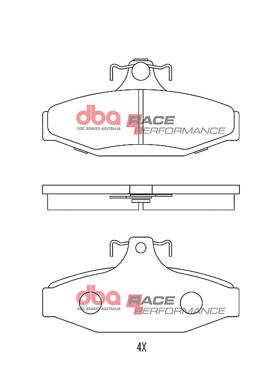 DBA Race Performance Brake Pads 113.6mm x 55mm DB1376RP - Rear