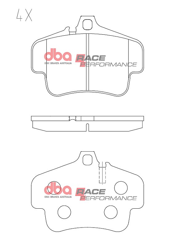 DBA Race Performance Brake Pads 121.1mm x 86.1mm DB1401RP - Rear