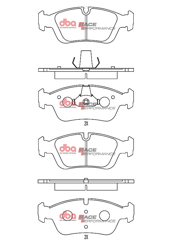 DBA Race Performance Brake Pads 150.3mm x 57.7mm DB1414RP - Front