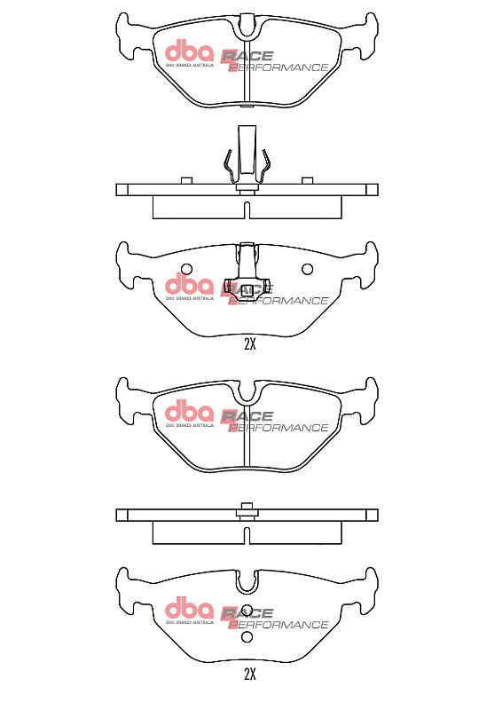 DBA Race Performance Brake Pads 123.2mm x 40.7mm DB1415RP - Rear