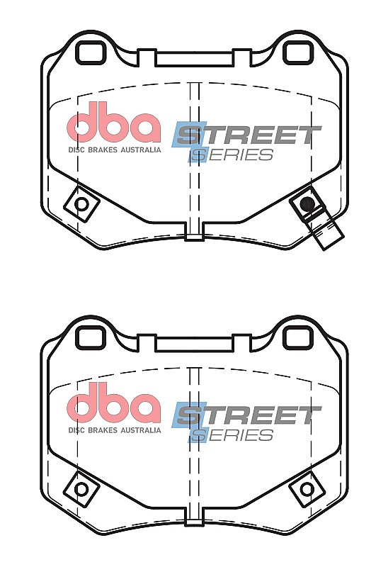 DBA Street Series Ceramic Brake Pads 103.6mm x 73.7mm DB15007SS - Rear