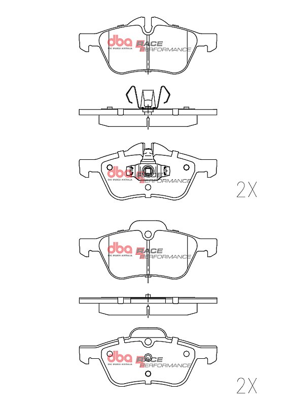 DBA Race Performance Brake Pads 140.3mm x 59.4+59,7mm DB1500RP - Front