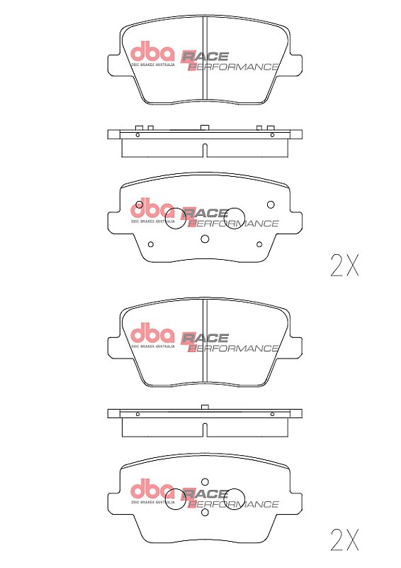 DBA Race Performance Brake Pads 112.3mm x 51.6mm DB15013RP - Rear