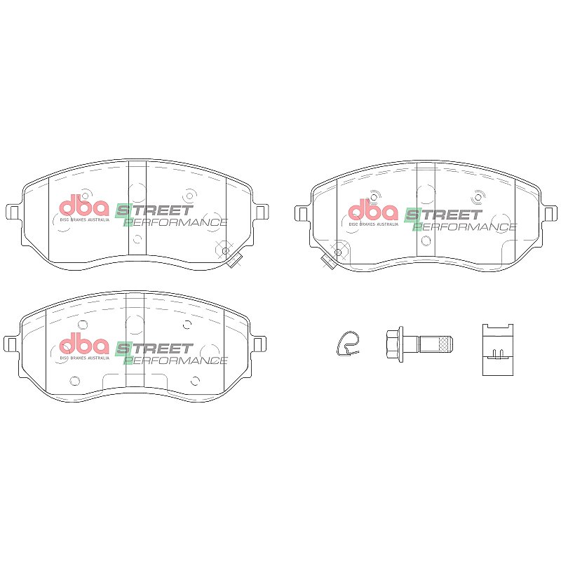 DBA Street Performance Brake Pads 163.4mm x 69.7mm DB15014SP - Front