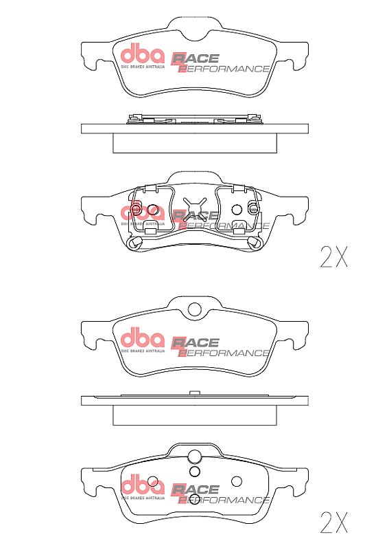 DBA Race Performance Brake Pads 123mm x 43.8mm DB1501RP - Rear