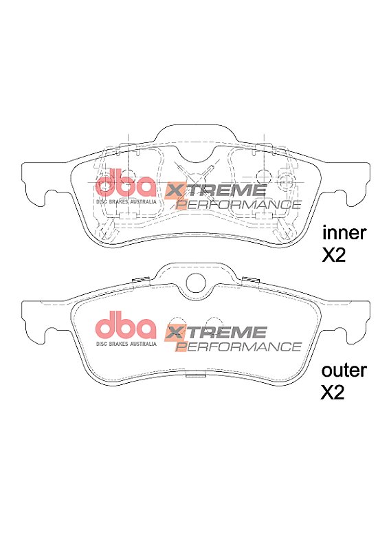 DBA Xtreme Performance Brake Pads 123mm x 43.8mm DB1501XP - Rear