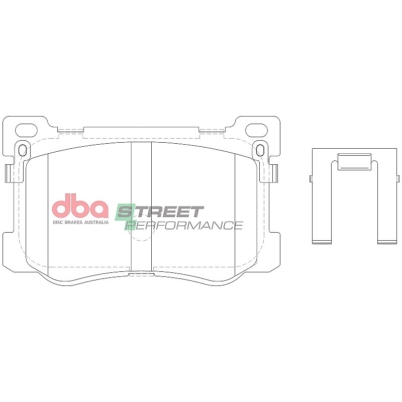 DBA Street Performance Brake Pads 126.6mm x 77.8mm DB15021SP - Front