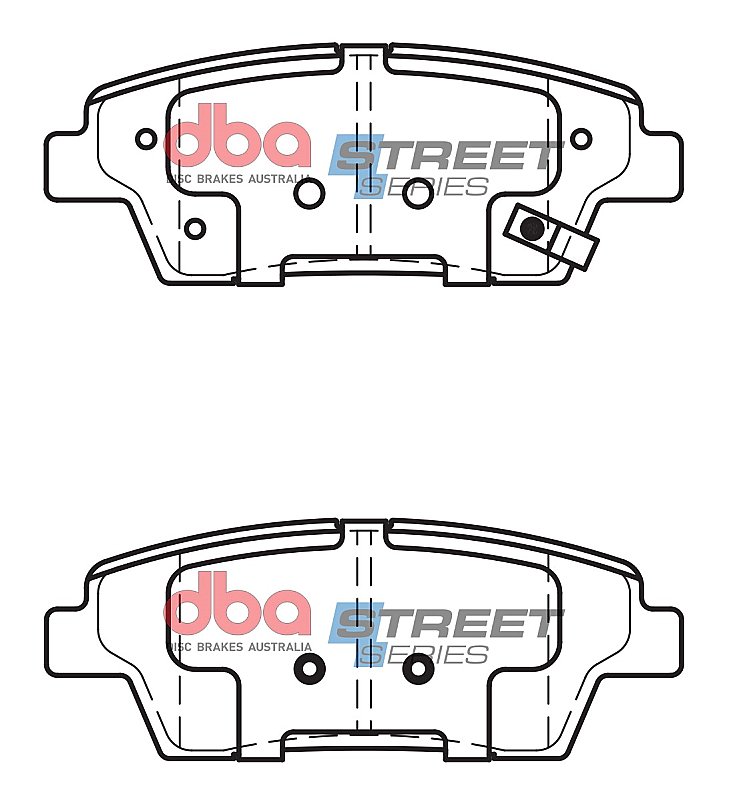 DBA Street Series Ceramic Brake Pads 116.8mm x 43.8mm DB15022SS - Rear