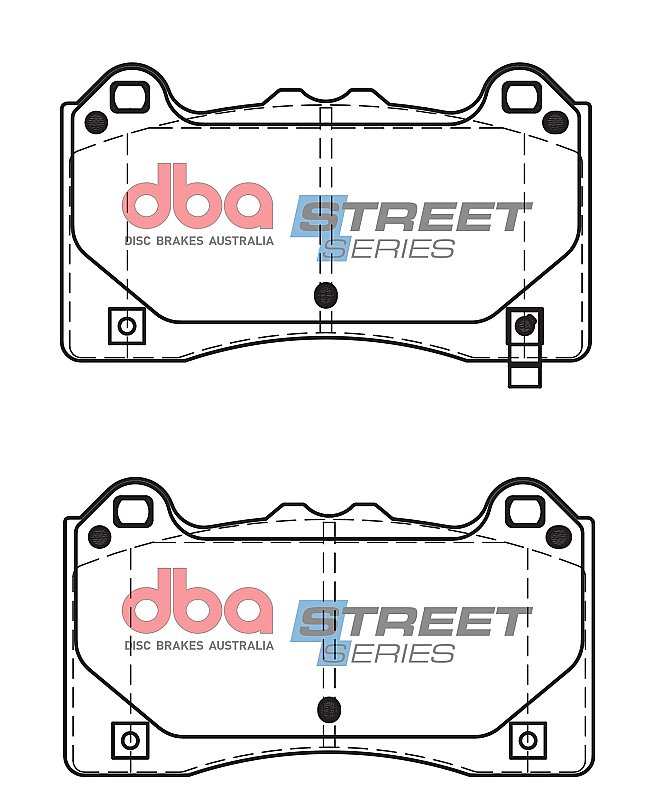 DBA Street Series Ceramic Brake Pads 137.7mm x 77.4mm DB15025SS - Front