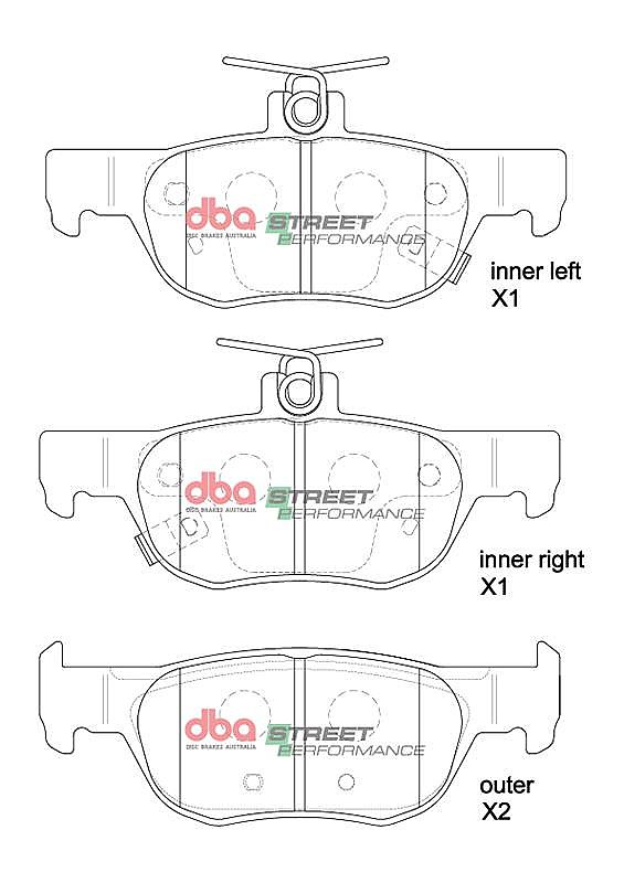 DBA Street Performance Brake Pads 122.8mm x 51.2mm DB15047SP - Rear