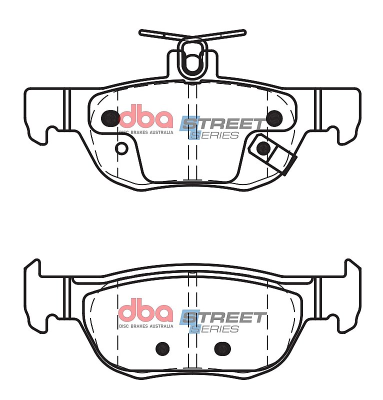 DBA Street Series Ceramic Brake Pads 122.9mm x 51.3mm DB15047SS - Rear