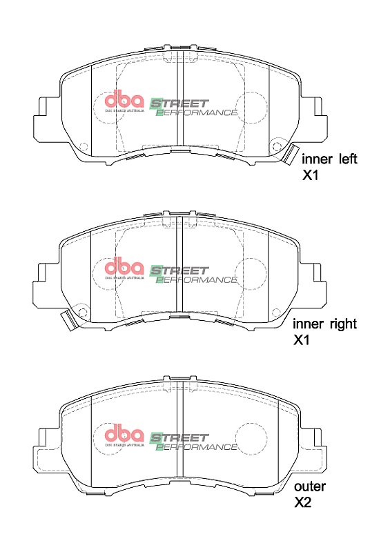 DBA Street Performance Brake Pads 148.8mm x 60.8mm DB15048SP - Front