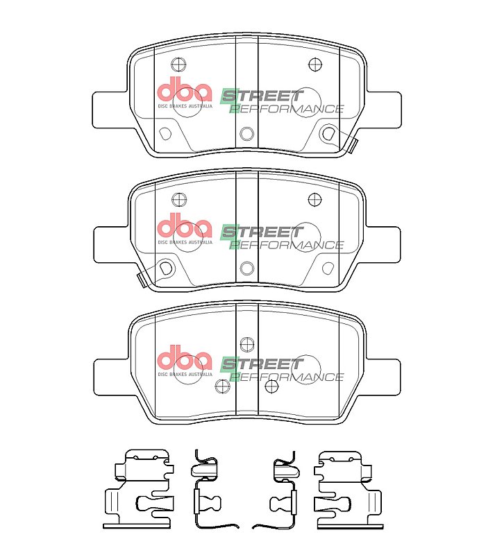 DBA Street Performance Brake Pads 124.9mm x 50.5mm DB15072SP - Rear