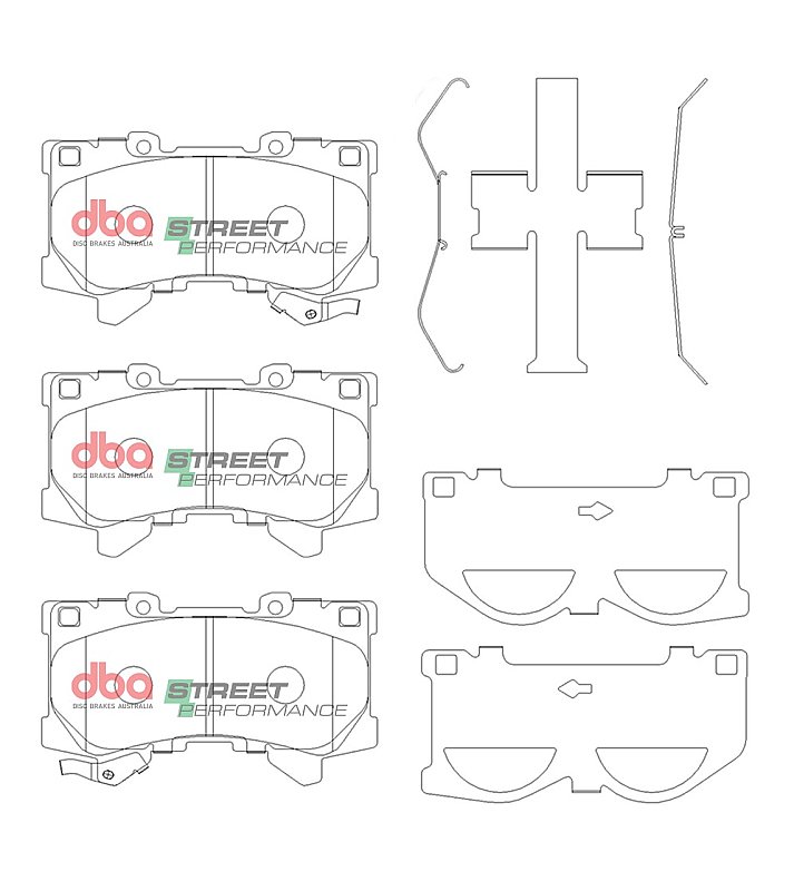 DBA Street Performance Brake Pads 143.7mm x 82.7mm DB15077SP - Front