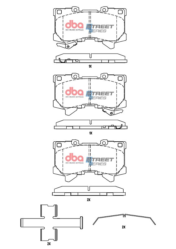 DBA Street Series Brake Pads 143.7mm x 82.7mm DB15077SS - Front