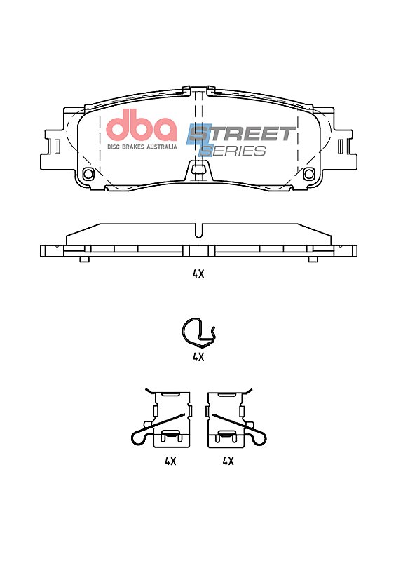 DBA Street Series Brake Pads 142.6mm x 47.5mm DB15078SS - Rear