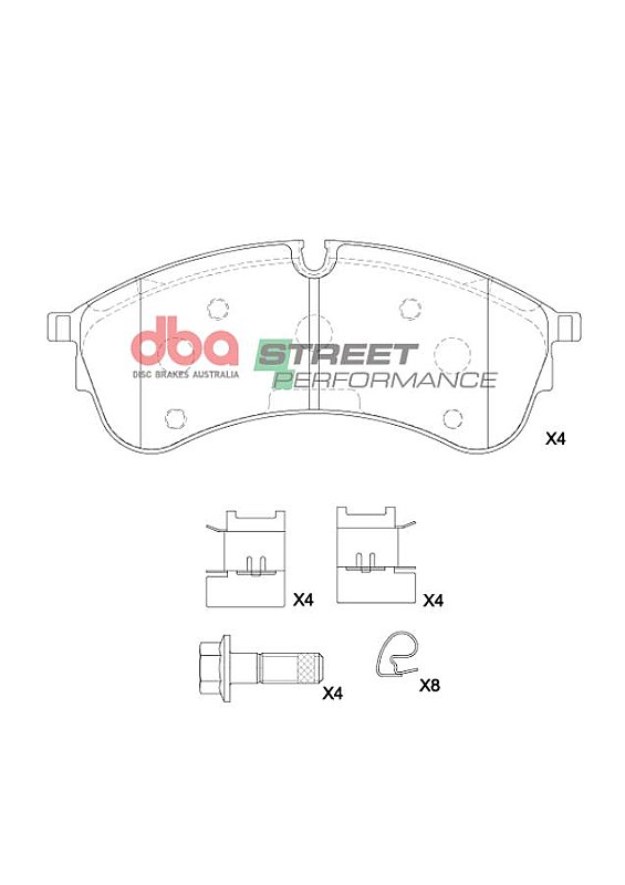 DBA Street Performance Brake Pads 177.6mm x 70.8mm DB15080SP - Front
