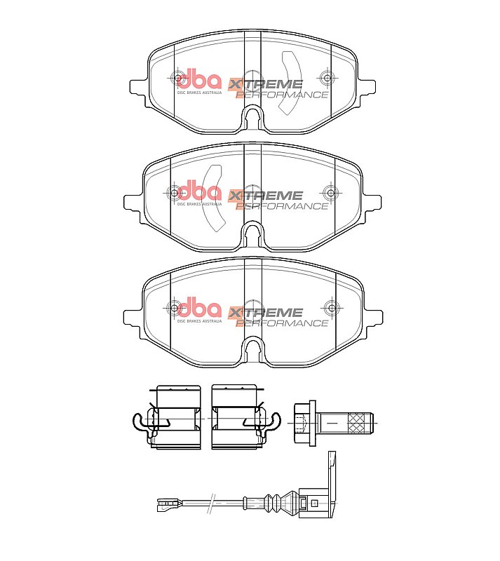 DBA Xtreme Performance Brake Pads 148.8mm x 63.5mm DB15091XP - Front