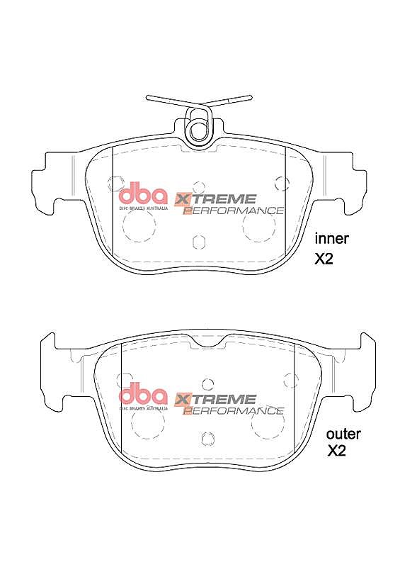 DBA Xtreme Performance Brake Pads 122.9mm x 57.4mm DB15092XP - Rear