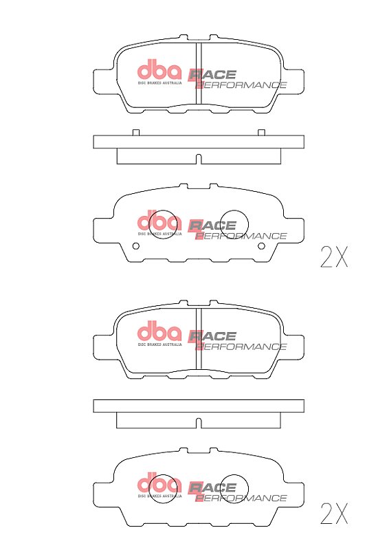DBA Race Performance Brake Pads 105.5mm x 39.1mm DB1509RP - Rear