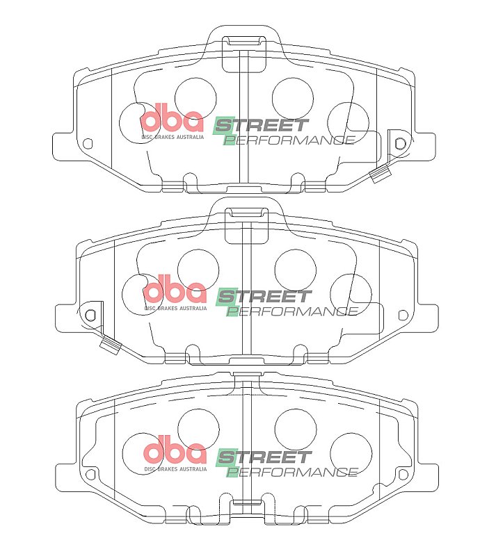 DBA Street Performance Brake Pads 110.4mm x 43.6mm DB15100SP - Front
