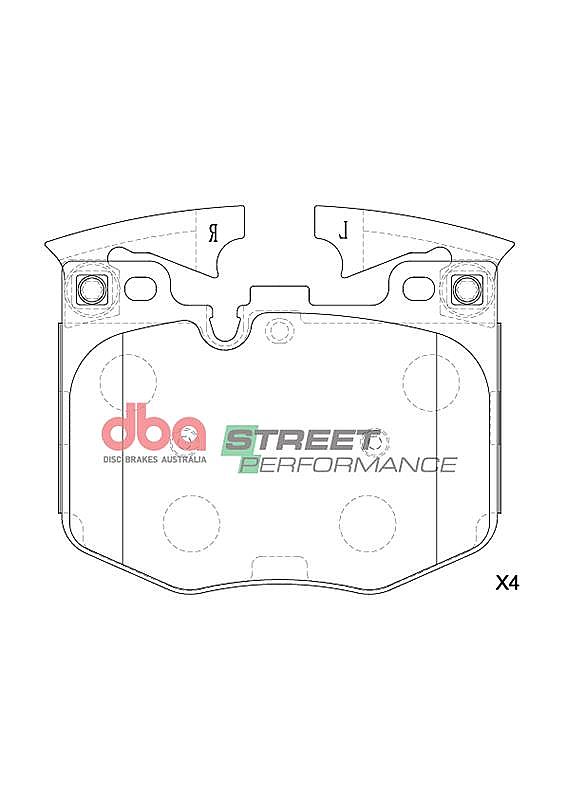 DBA Street Performance Brake Pads 125.6mm x 94.6mm DB15107SP - Front