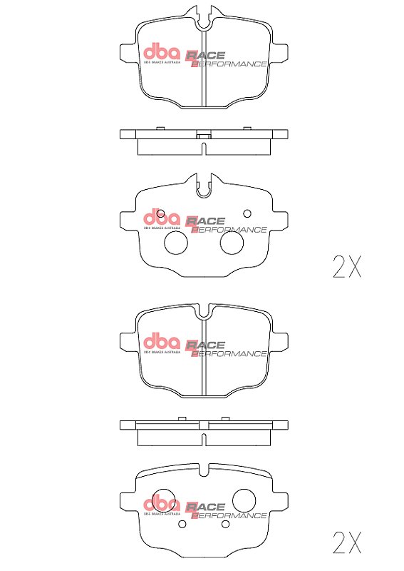 DBA Race Performance Brake Pads 116mm x 72.5+65,5mm DB15109RP - Rear