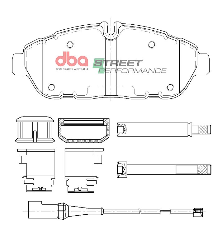 DBA Street Performance Brake Pads 169.2mm x 66mm DB15112SP - Front