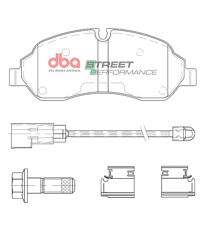DBA Street Performance Brake Pads 171.8mm x 66.4mm DB15113SP - Front
