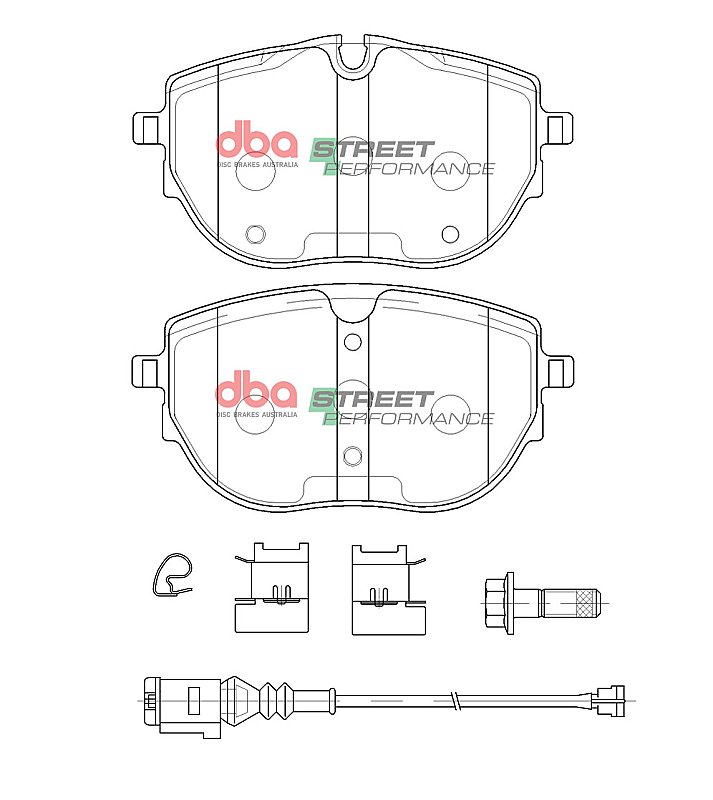 DBA Street Performance Brake Pads 135.5/135.5mm x 72.2/70.2mm DB15115SP - Front