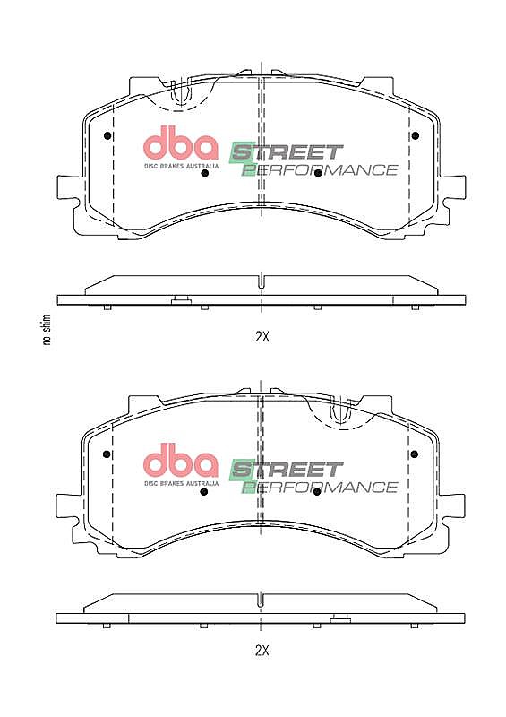 DBA Street Performance Brake Pads 214.1mm x 88.4mm DB15124SP - Front