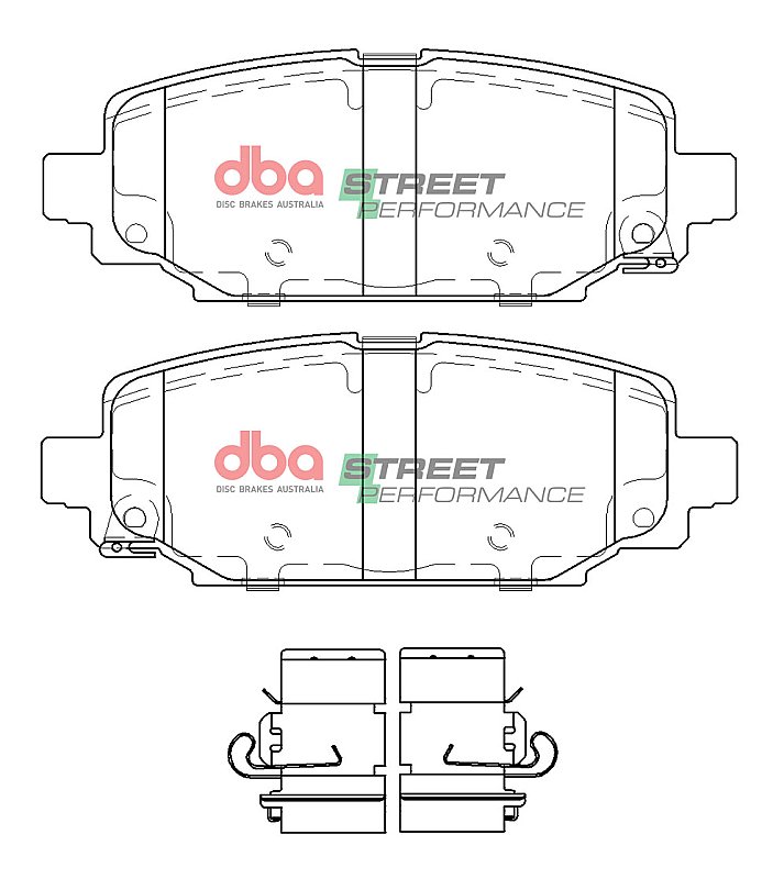 DBA Street Performance Brake Pads 132mm x 48.1mm DB15125SP - Rear