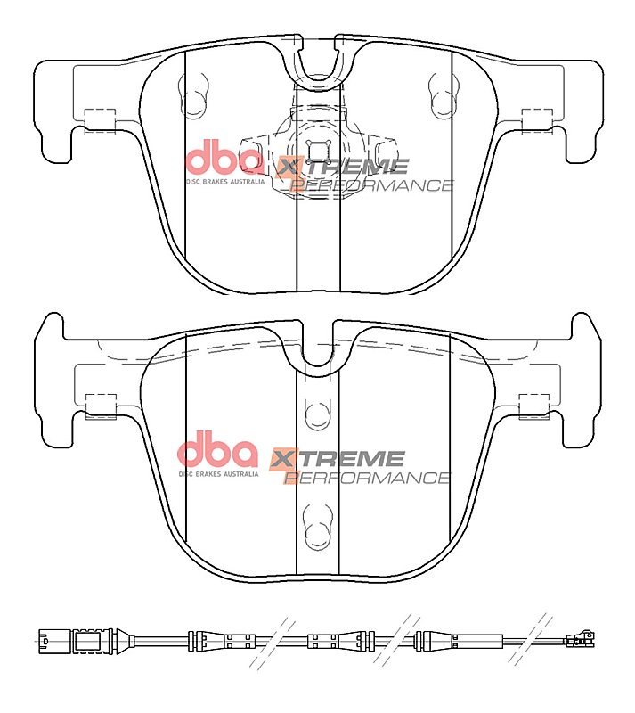 DBA Xtreme Performance Brake Pads 123.2/123.6mm x 57.8/58.8mm DB15126XP - Rear