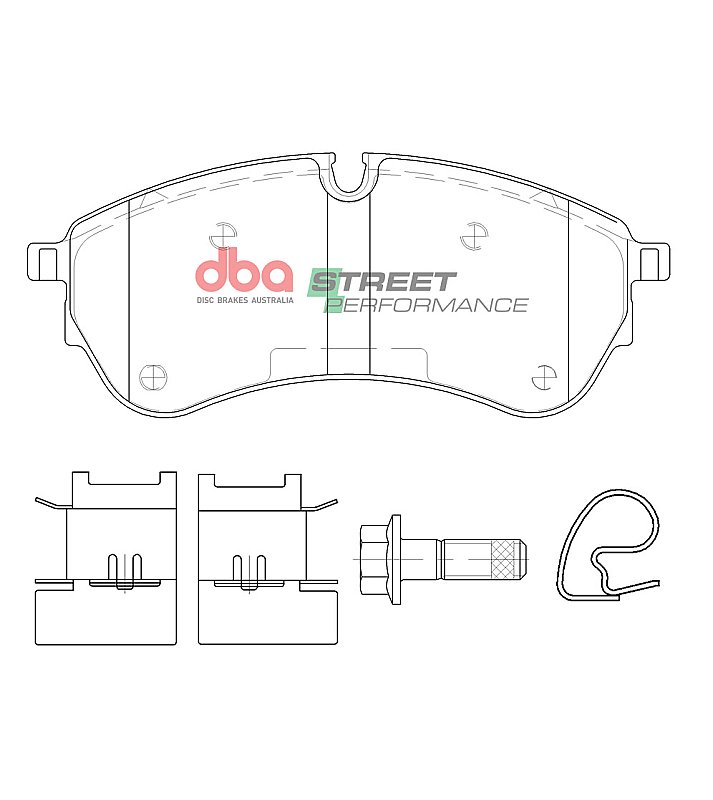 DBA Street Performance Brake Pads 163.6mm x 67.5mm DB15134SP - Front